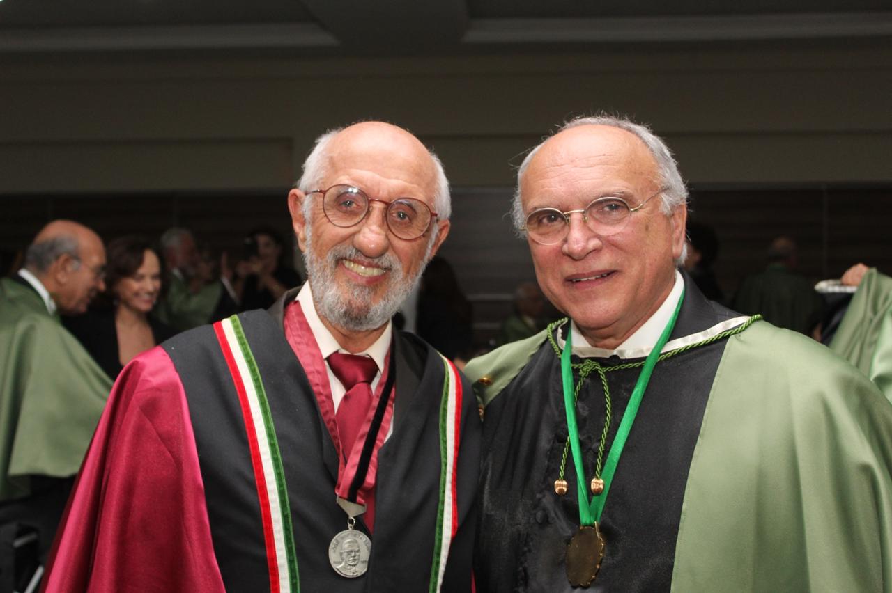 Ac. Mauro Amaral Caldeira de Andrada (Presidente da ACO) e Ac. Luiz Alberto Silveira (Presidente ACAMESC)